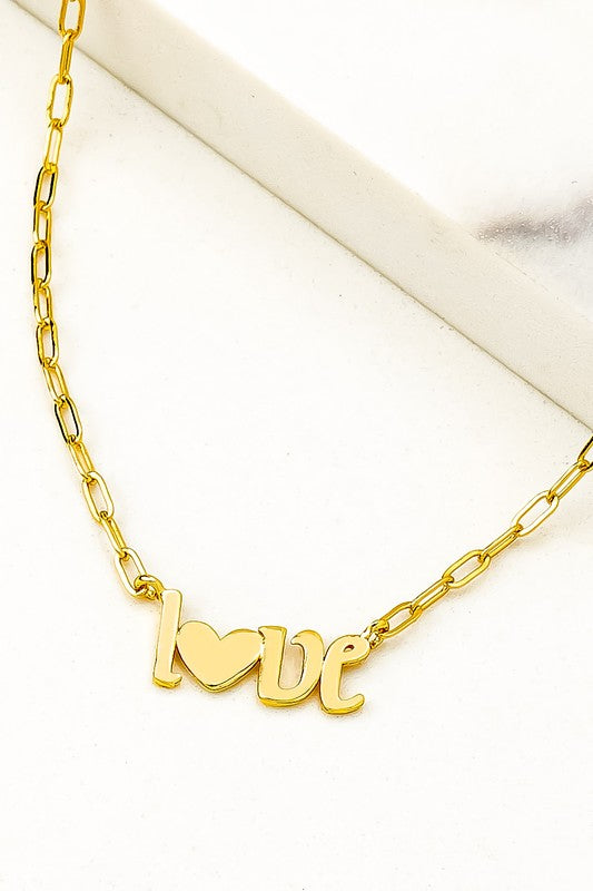 Love Pendant Chain Necklace