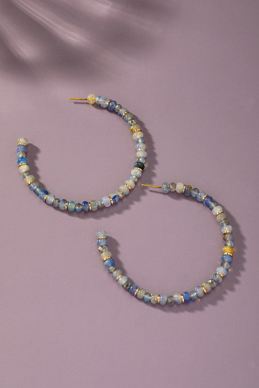 Stone Hoop Earrings