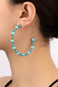 Stone Hoop Earrings