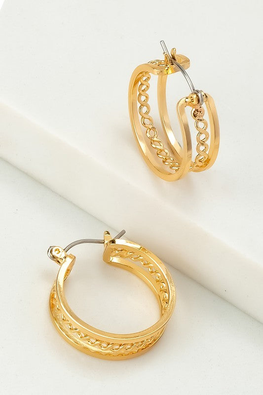 Cutout Wide Hoop Earrings