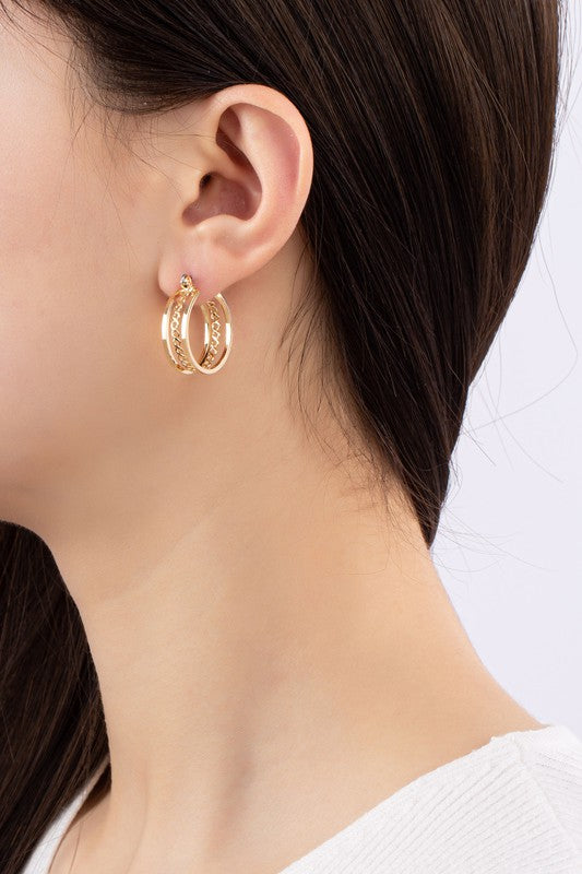 Cutout Wide Hoop Earrings