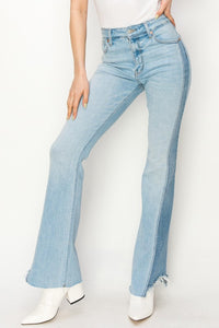 High Rise Boot Cut w/ Color Panel Denim