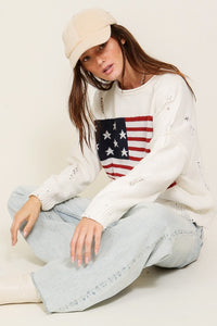 Distressed USA Sweater