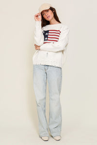 Distressed USA Sweater