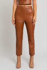 Faux Leather Straight Pants