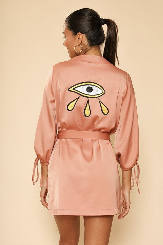 Eye on You Satin Wrap Robe