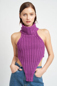 KNIT TURTLE NECK TOP