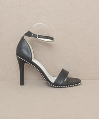 Dublin - Metal Stud Open Toe Heels