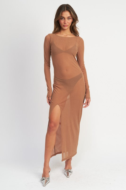 Shimmer Mesh Maxi Dress