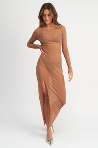 Shimmer Mesh Maxi Dress