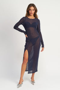 Shimmer Mesh Maxi Dress