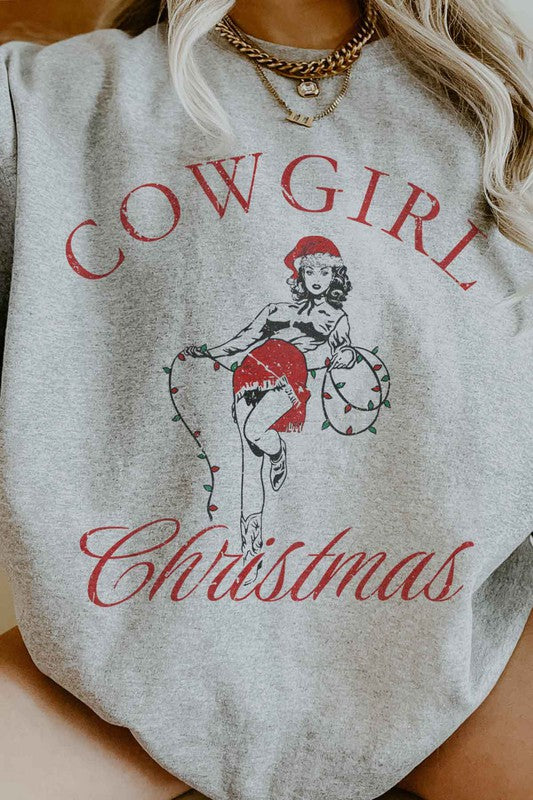 Cowgirl Christmas Oversized Sweatshirt