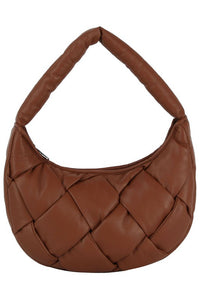 Puffy Woven Hobo Shoulder Bag