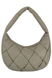 Puffy Woven Hobo Shoulder Bag