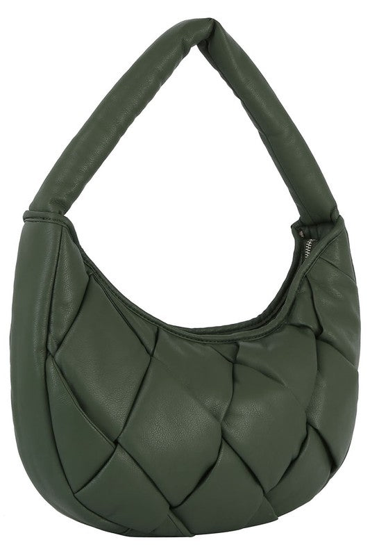 Puffy Woven Hobo Shoulder Bag