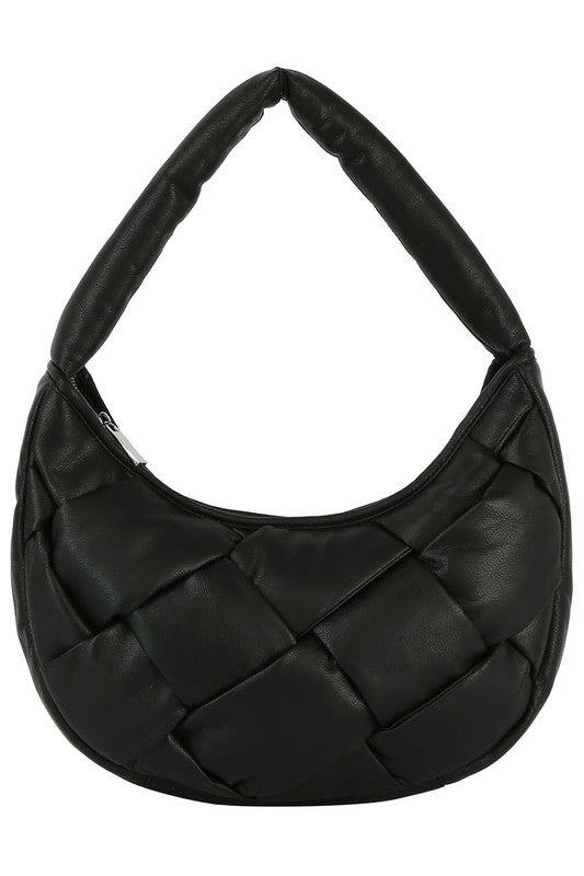 Puffy Woven Hobo Shoulder Bag