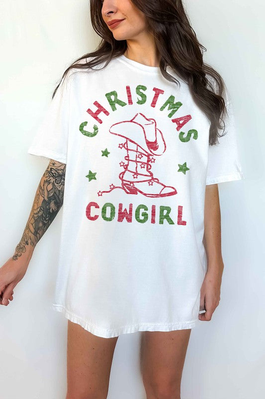 Christmas Cowgirl Oversized Tee