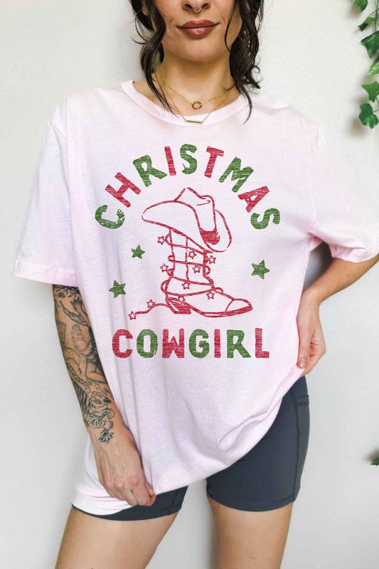 Christmas Cowgirl Oversized Tee