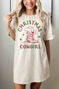 Christmas Cowgirl Oversized Tee