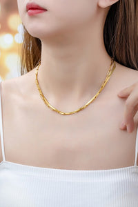 Layla - Paperclip Clip & Herringbone Chain Necklace