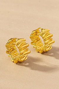 Ruffled Ribbon Huggie Hoop Earrings