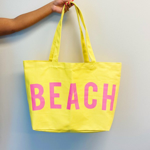 BEACH Canvas Tote