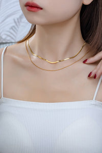 Layered Herringbone Chain Necklace