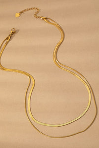 Layered Herringbone Chain Necklace