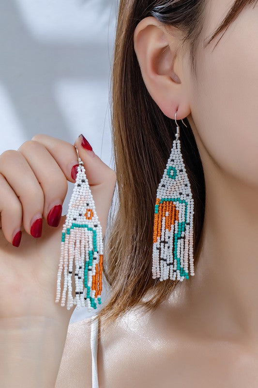 Abstract Beaded Boho Earrings