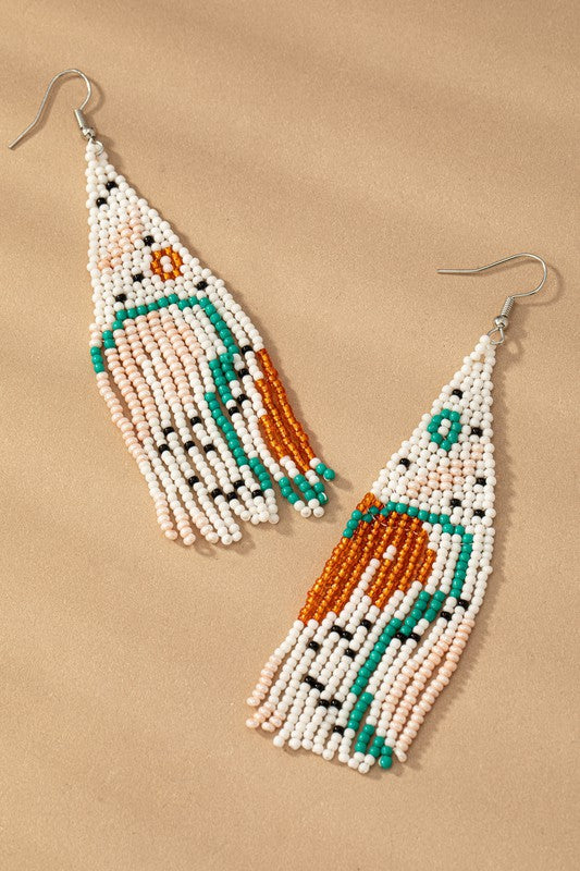 Abstract Beaded Boho Earrings