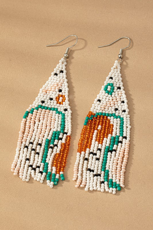 Abstract Beaded Boho Earrings