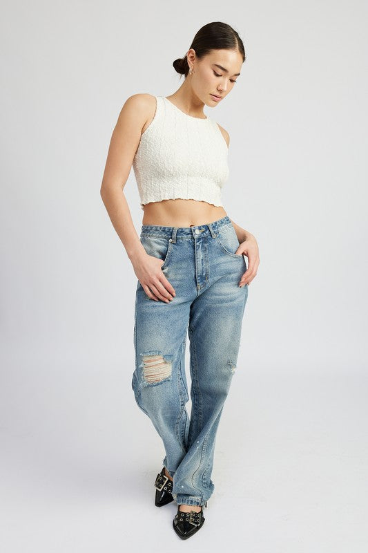 Honey Rib Cropped Tank