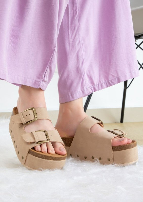 Nina Double Buckle Platform Sandal