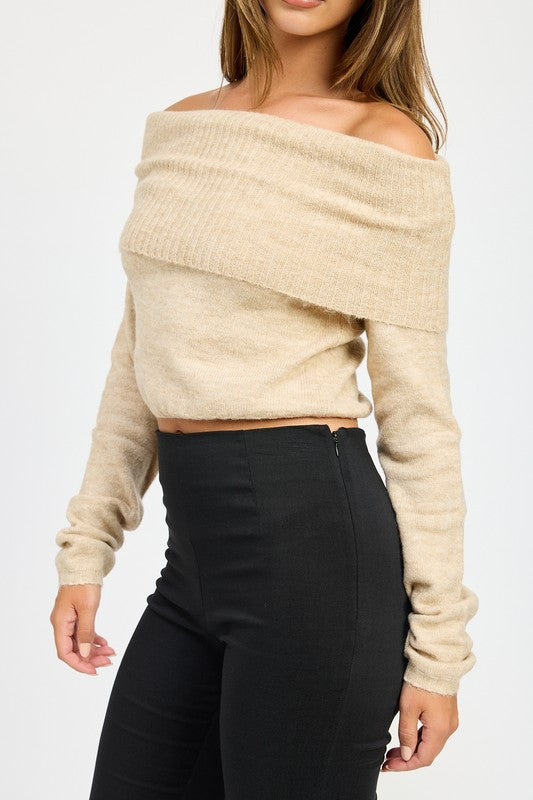 BRYNN OFF SHOULDER FOLD OVER TOP