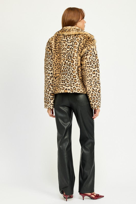 Animal Print Faux Fur Coat