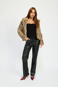 Animal Print Faux Fur Coat