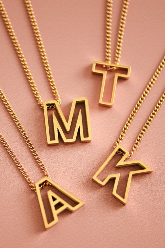 Cutout Initial Necklace