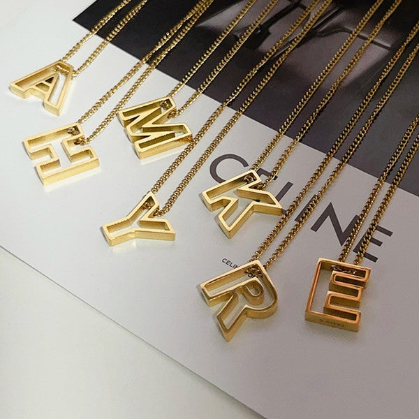 Cutout Initial Necklace