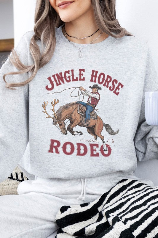 Jingle Horse Rodeo Christmas Fleece Sweatshirt