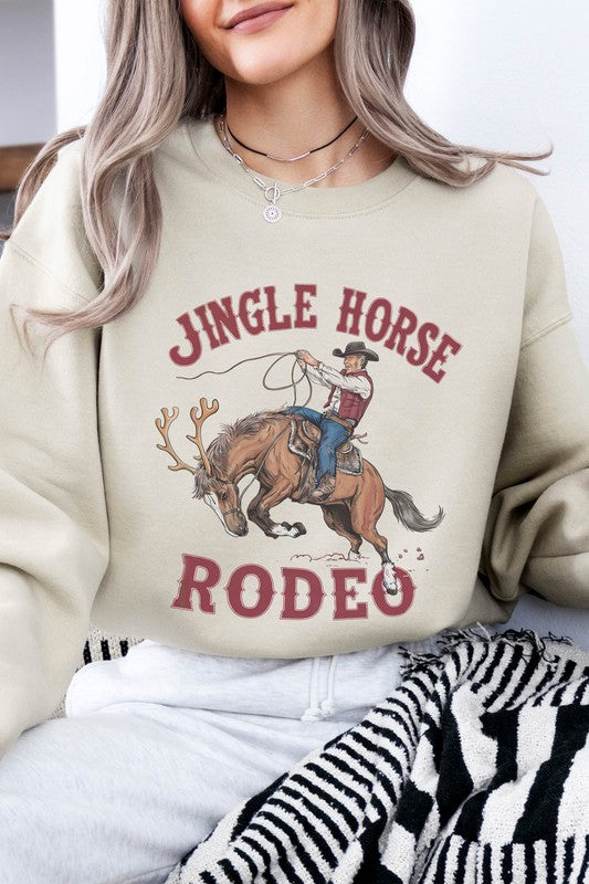 Jingle Horse Rodeo Christmas Fleece Sweatshirt