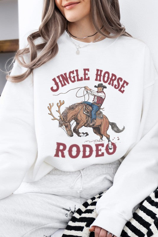 Jingle Horse Rodeo Christmas Fleece Sweatshirt