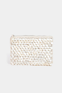 Mother Of Pearl Disc Beaded Rectangle Bag