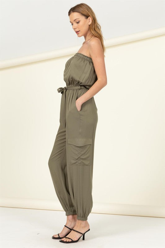 Belted Tube Jumpsuit