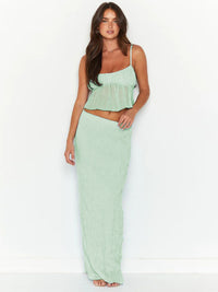 Havana Sleeveless Top and Ruched Skirt Set