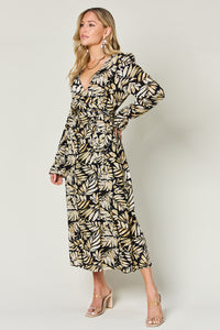 Tie Back Flounce Sleeve Dress