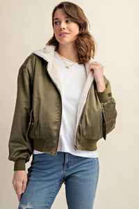 REVERSIBLE ALL WEATHER FUR LINED BOMBER JACKET