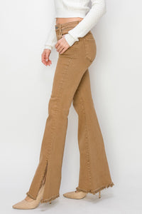 Bailey High Waist Side Slit Flare Jeans