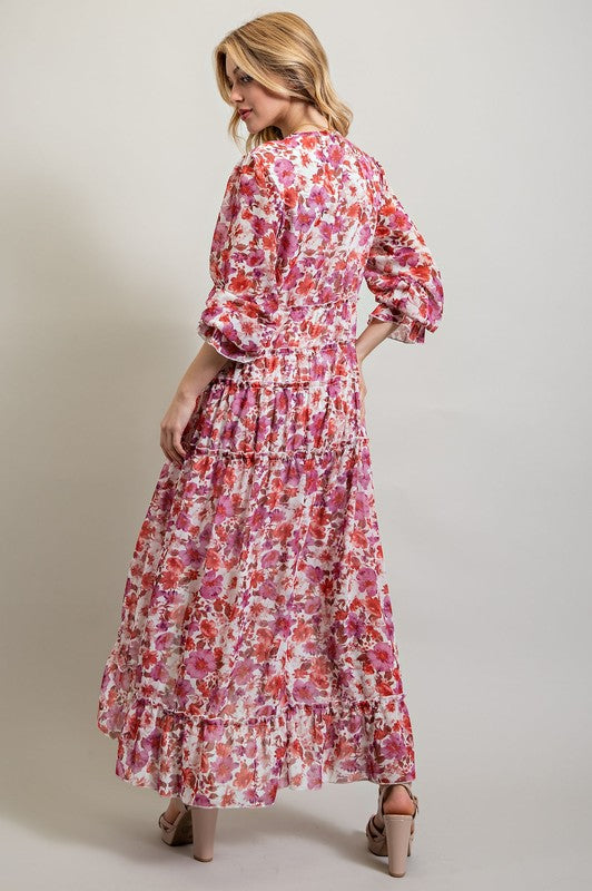 Boho Floral High/Low Maxi Dress