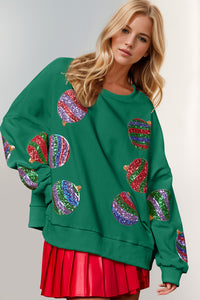 Sequin Ornament Long Sleeve Sweatshirt