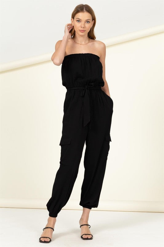 Belted Tube Jumpsuit